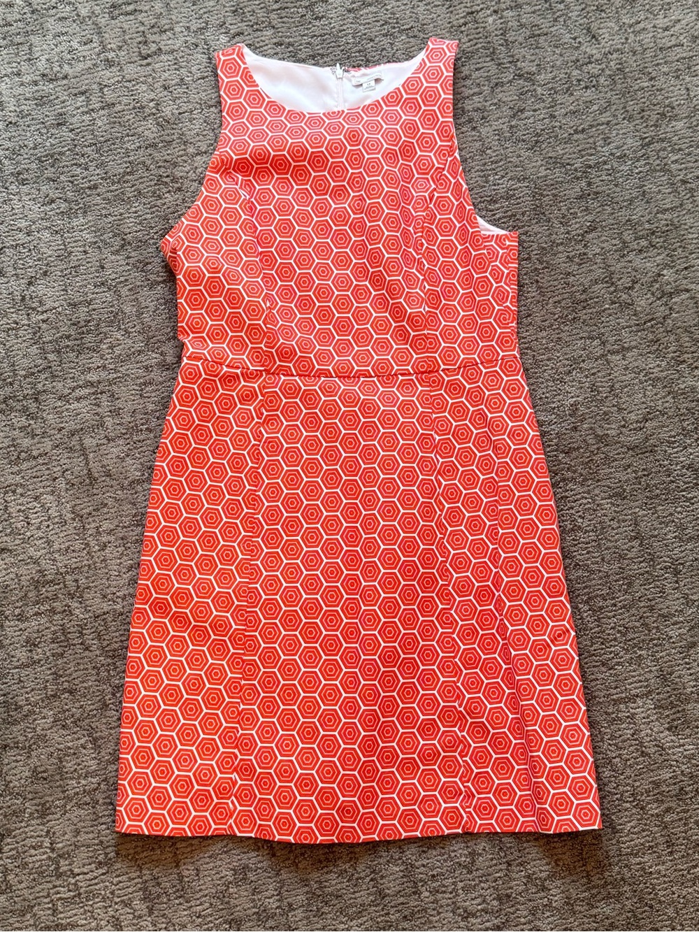 GAP Orange Hexagon Print Sleeveless Dress